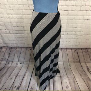 Max Studio Black White Striped Maxi Skirt Size S